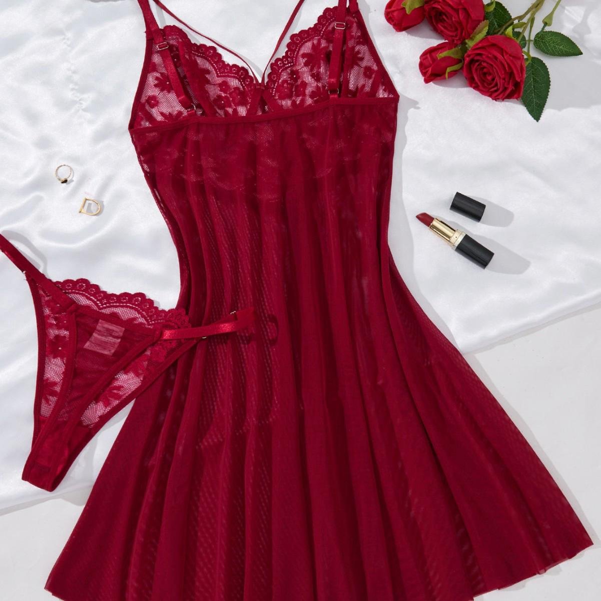 Sexy Lace Suspender Nightgown