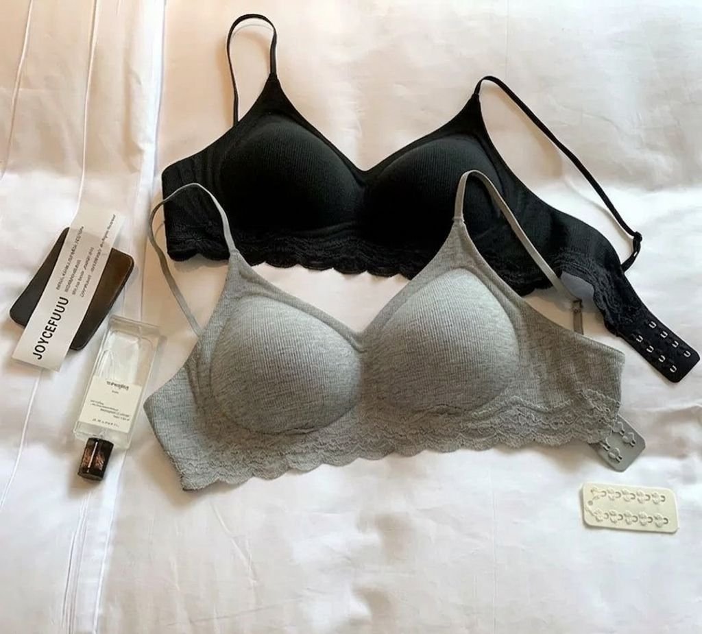 Wire-Free Lace-Trim Bra – Soft, Seamless & Beautiful Back